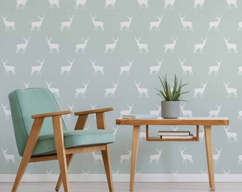 Grey Deer Peel and Stick Removable Wallpaper 6131