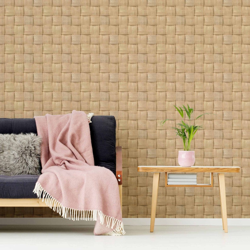 Brown Bamboo Peel and Stick Removable Wallpaper 4077 Etsy