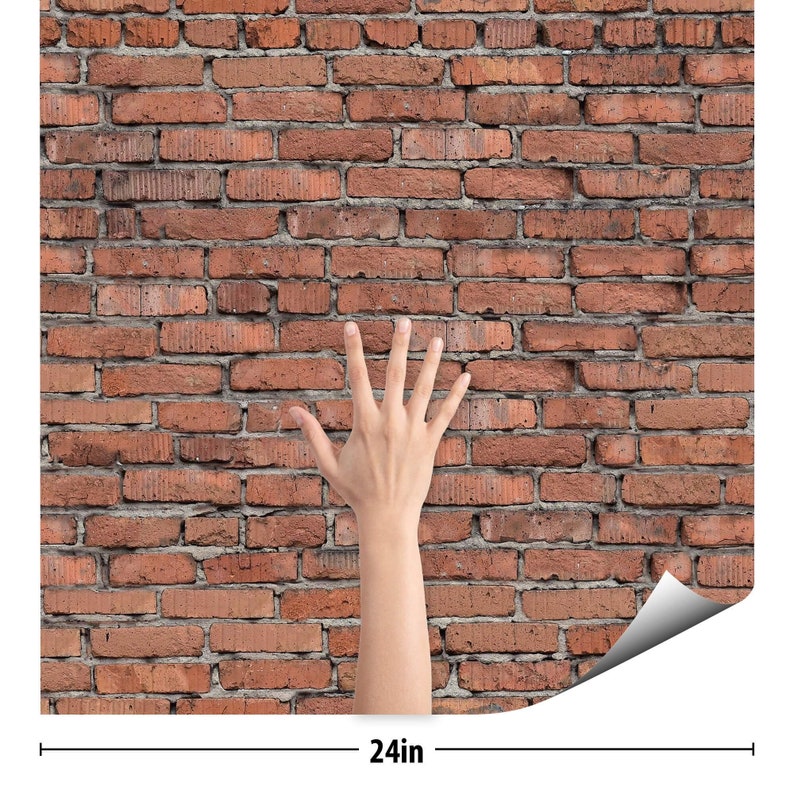 Red Brick Peel and Stick Removable Wallpaper 5414 Etsy