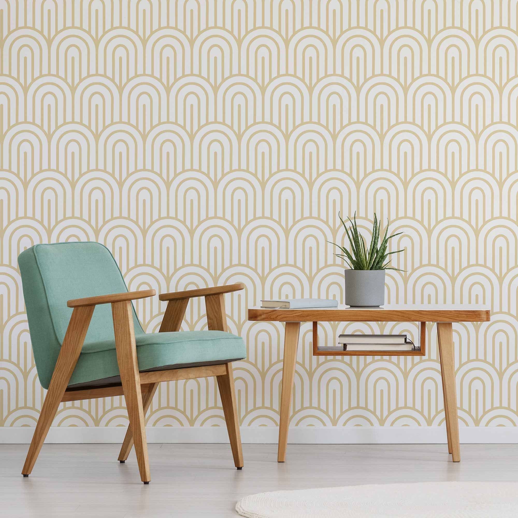 Beige Arch Peel and Stick Removable Wallpaper 5041 | Etsy