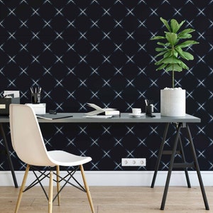 Black and White Grid Peel and Stick Removable Wallpaper 4450