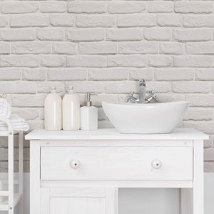 Black and White brick Peel and Stick Removable Wallpaper 5429