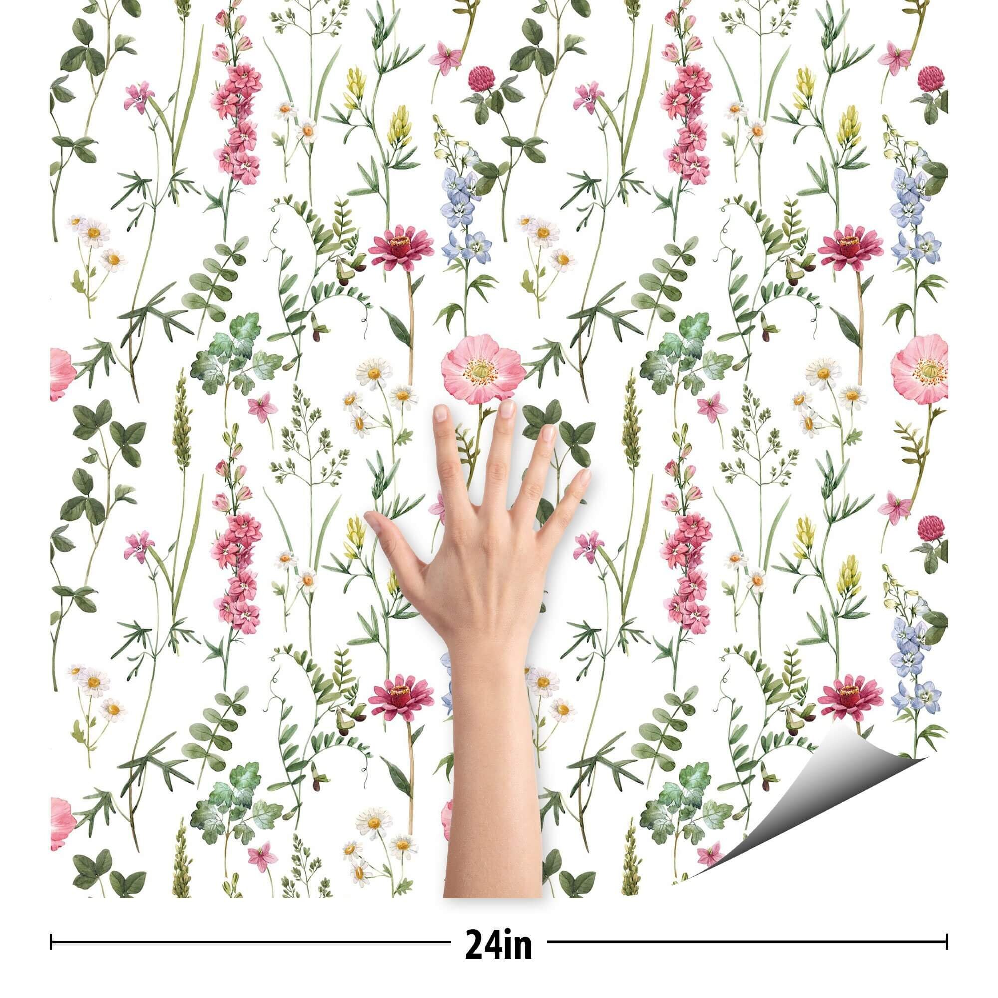 Pink Botanical Peel and Stick Removable Wallpaper 3310 - Etsy