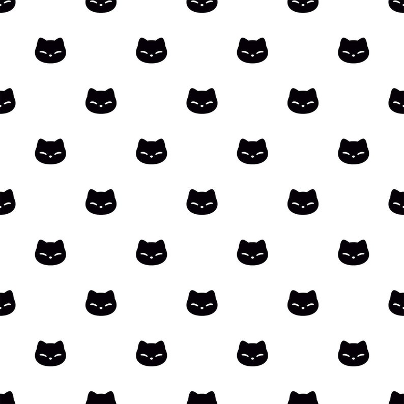 Black and White Cat Peel and Stick Removable Wallpaper 5033 - Etsy