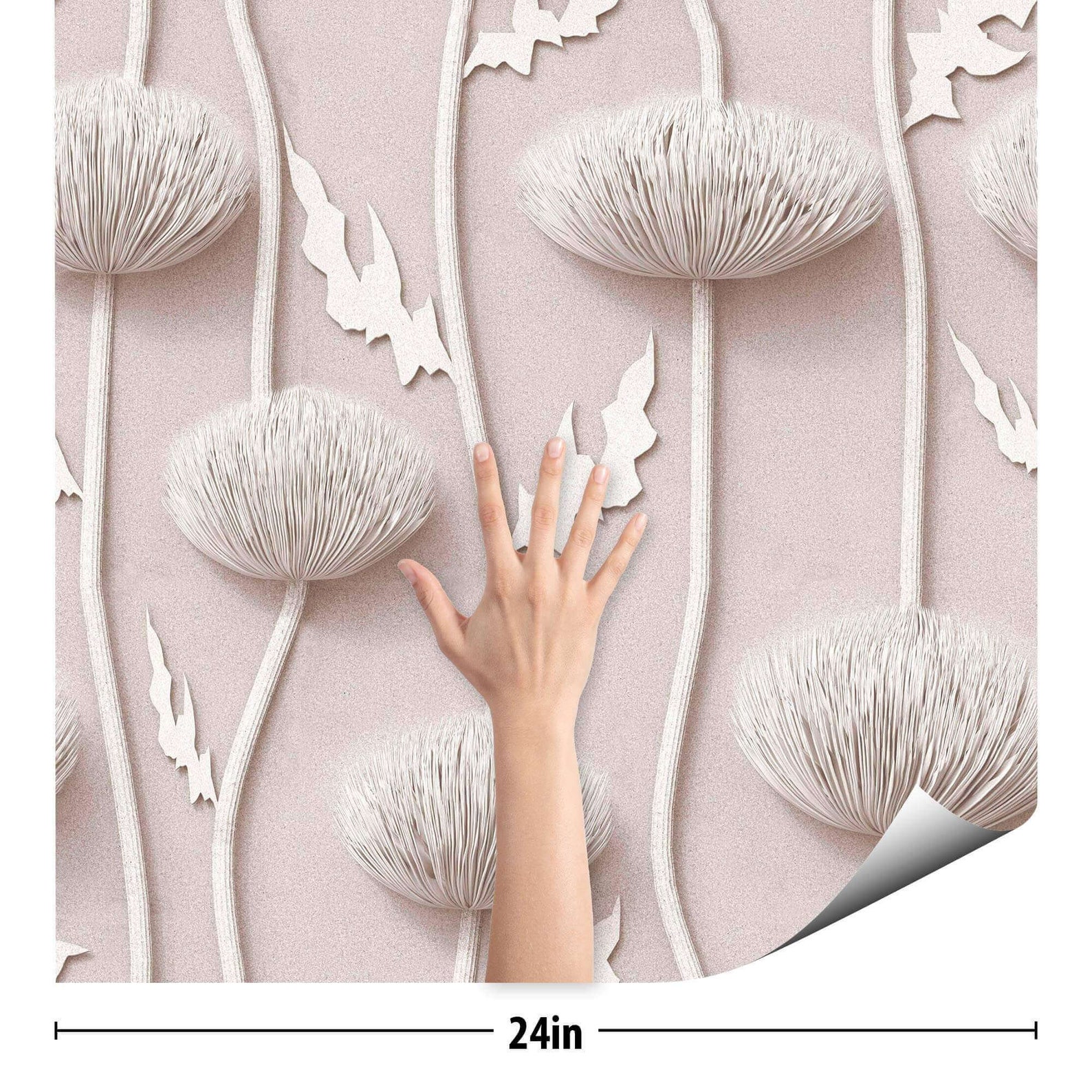 Black and White Flower Peel and Stick Removable Wallpaper 4946 Etsy