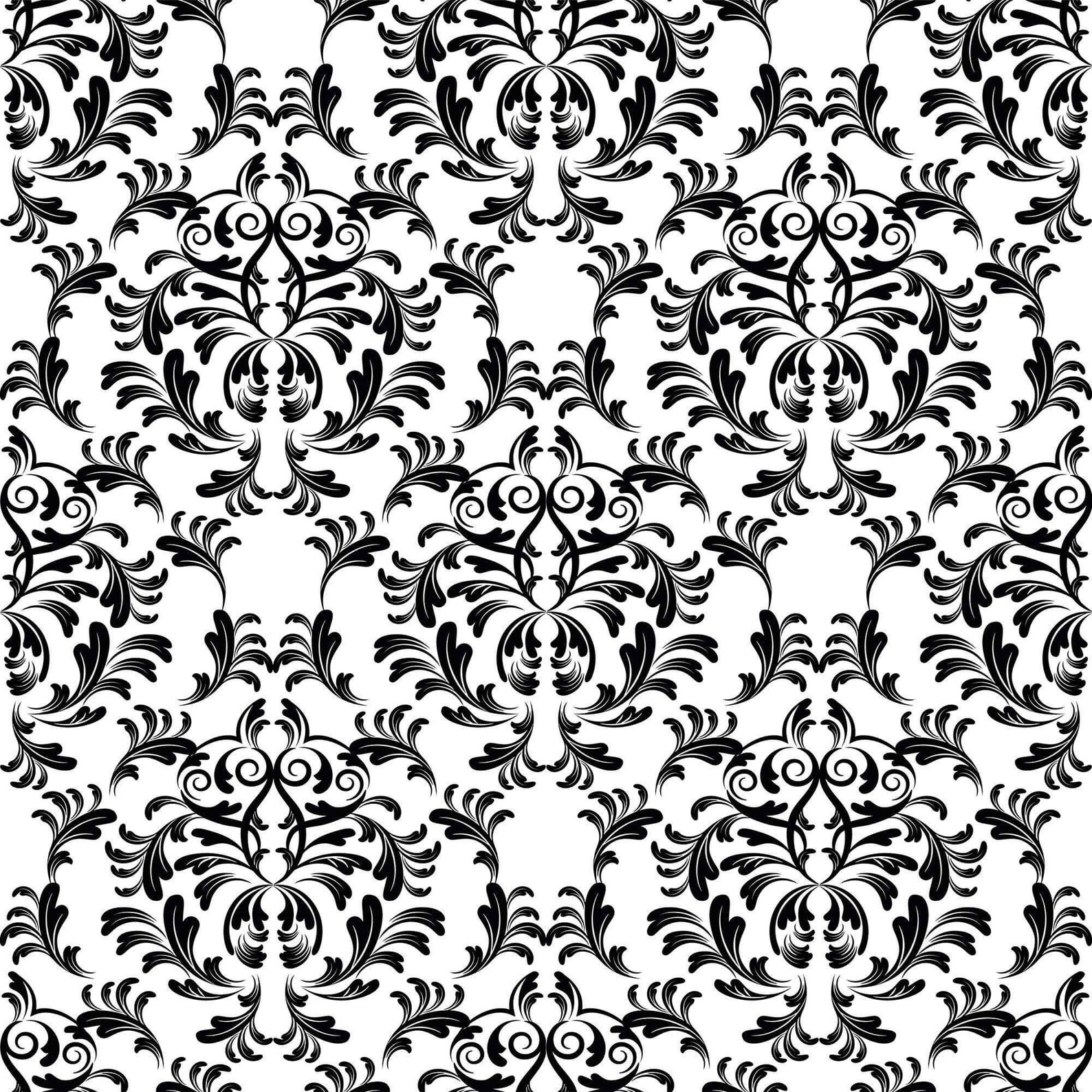 Black and White Damask Peel and Stick Removable Wallpaper 7847 Etsy