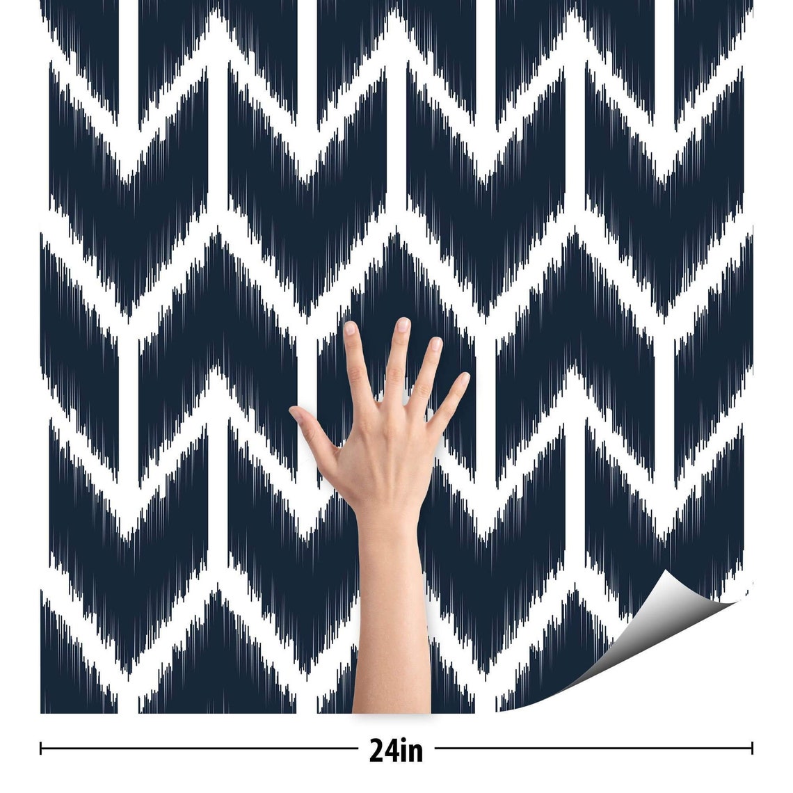 Blue Ikat Peel and Stick Removable Wallpaper 619a - Etsy