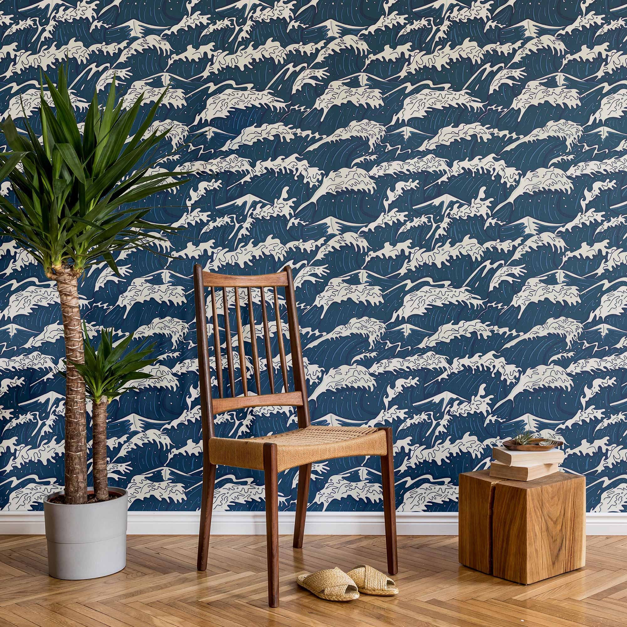 Blue Ocean Peel and Stick Removable Wallpaper 5037 Etsy