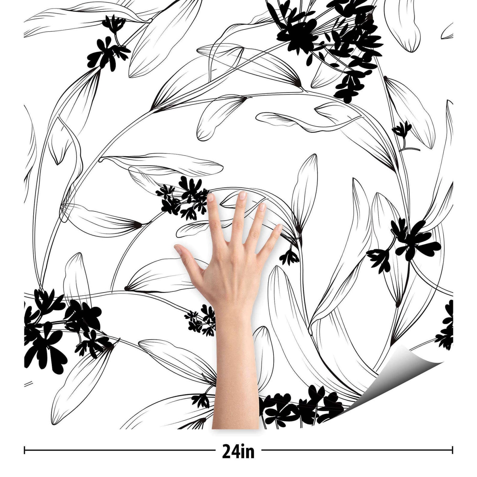 Black and White Flower Peel and Stick Removable Wallpaper 5018 - Etsy