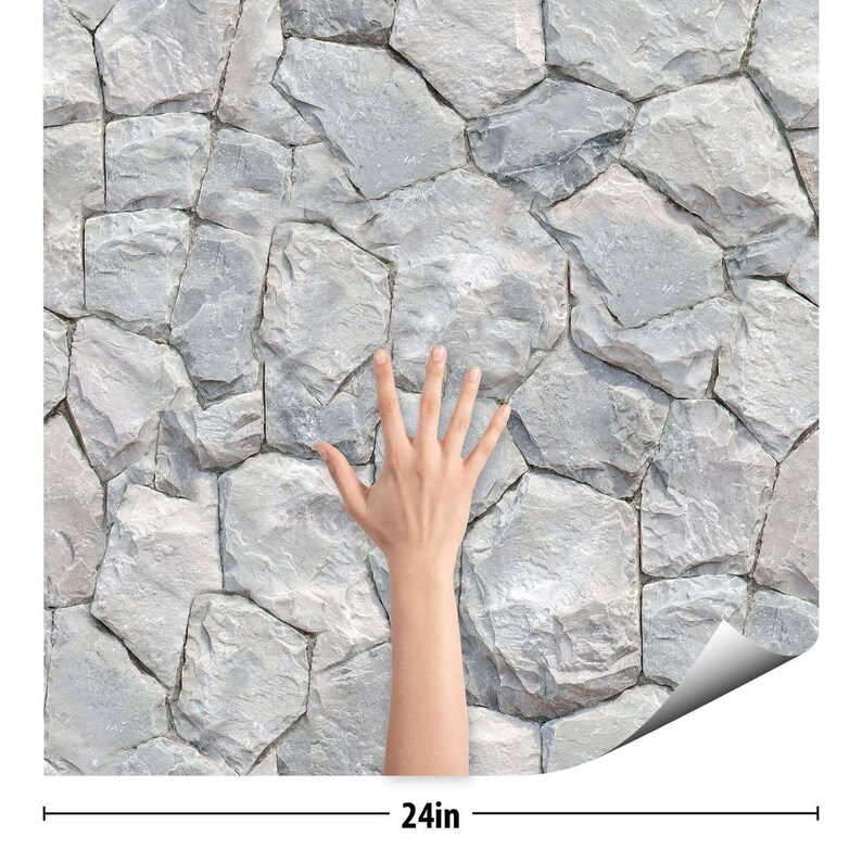 Grey Stone Peel and Stick Removable Wallpaper 5004 Etsy