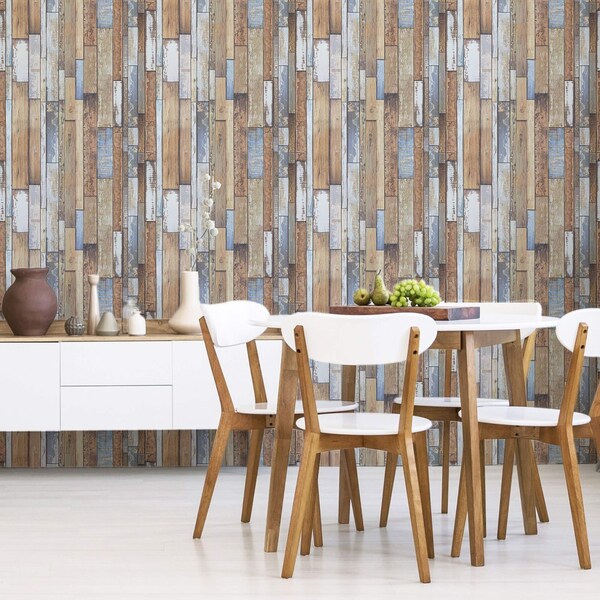 Reclaimed Wood Peel and Stick Wallpaper Etsy