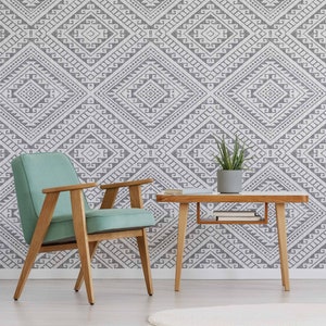 Grey Motif Peel and Stick Removable Wallpaper 7464