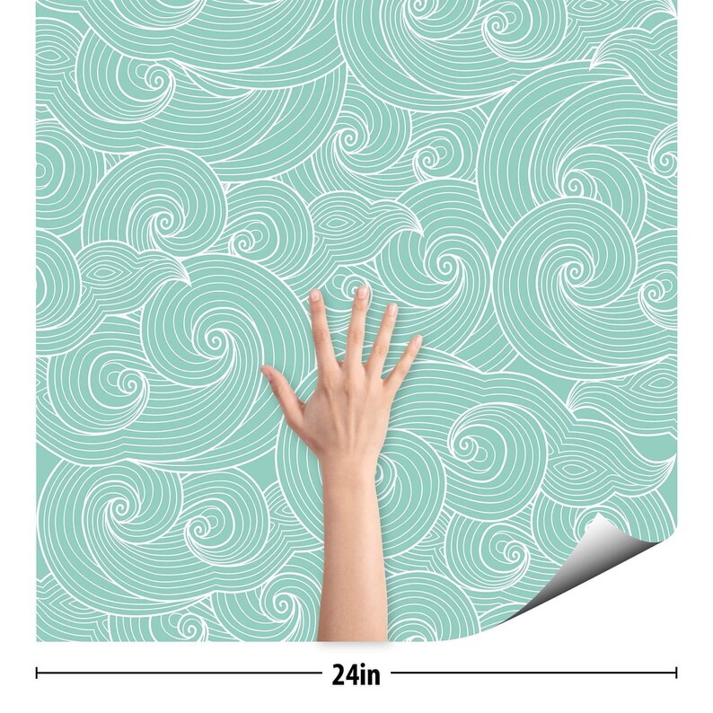 Green Seashell Peel and Stick Removable Wallpaper 8308 Etsy