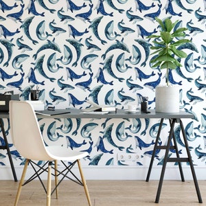 Blue Dolphin Peel and Stick Removable Wallpaper 8228