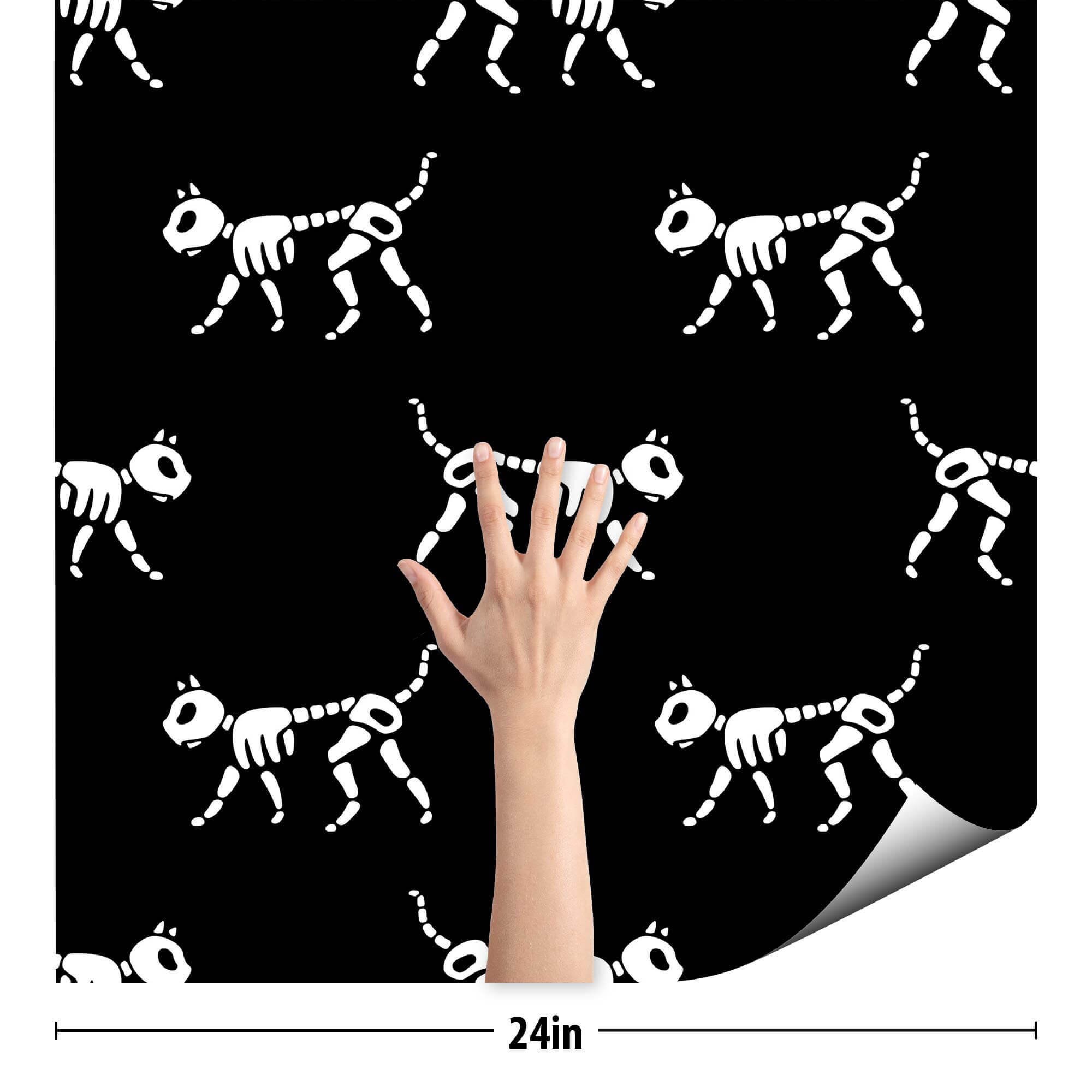 Black and White Dog Peel and Stick Removable Wallpaper 5032 | Etsy