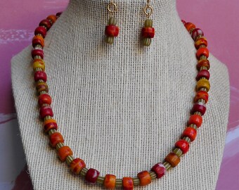 Alte Glasperlen rot 6mm Old Red Bapterosse Prosser African Trade beads Afrozip 