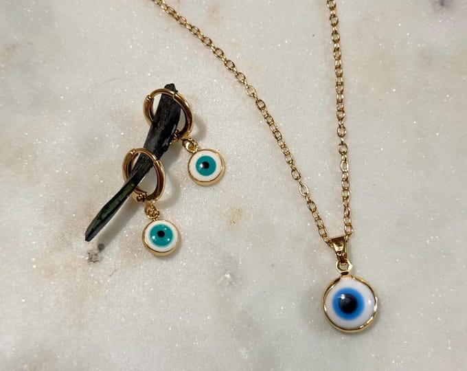 Eye Evil Earrings & Necklace