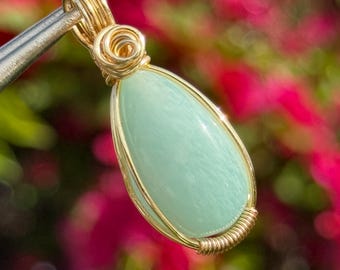 Amazonite Wire Wrapped Necklace