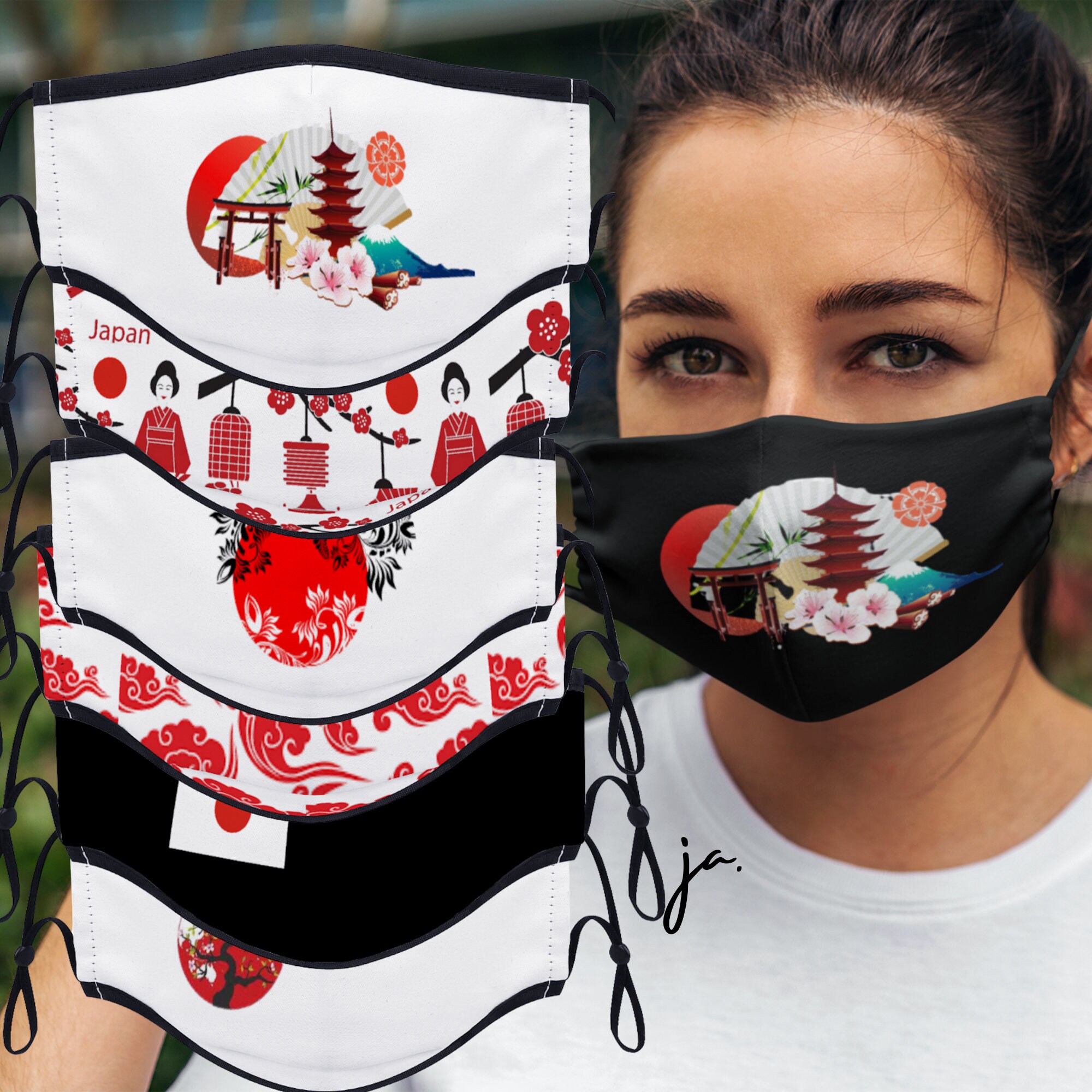 A Japanese Face Mask multiple options WITH TWO PM2.5 Filters Etsy