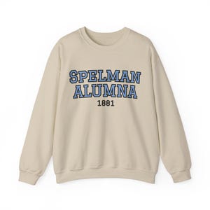 SPELMAN ALUMNA Collegiate Lettering | College HBCU Sweatshirt | Spelman Homecoming | 1881| Group Sweatshirts | Womens Clothing