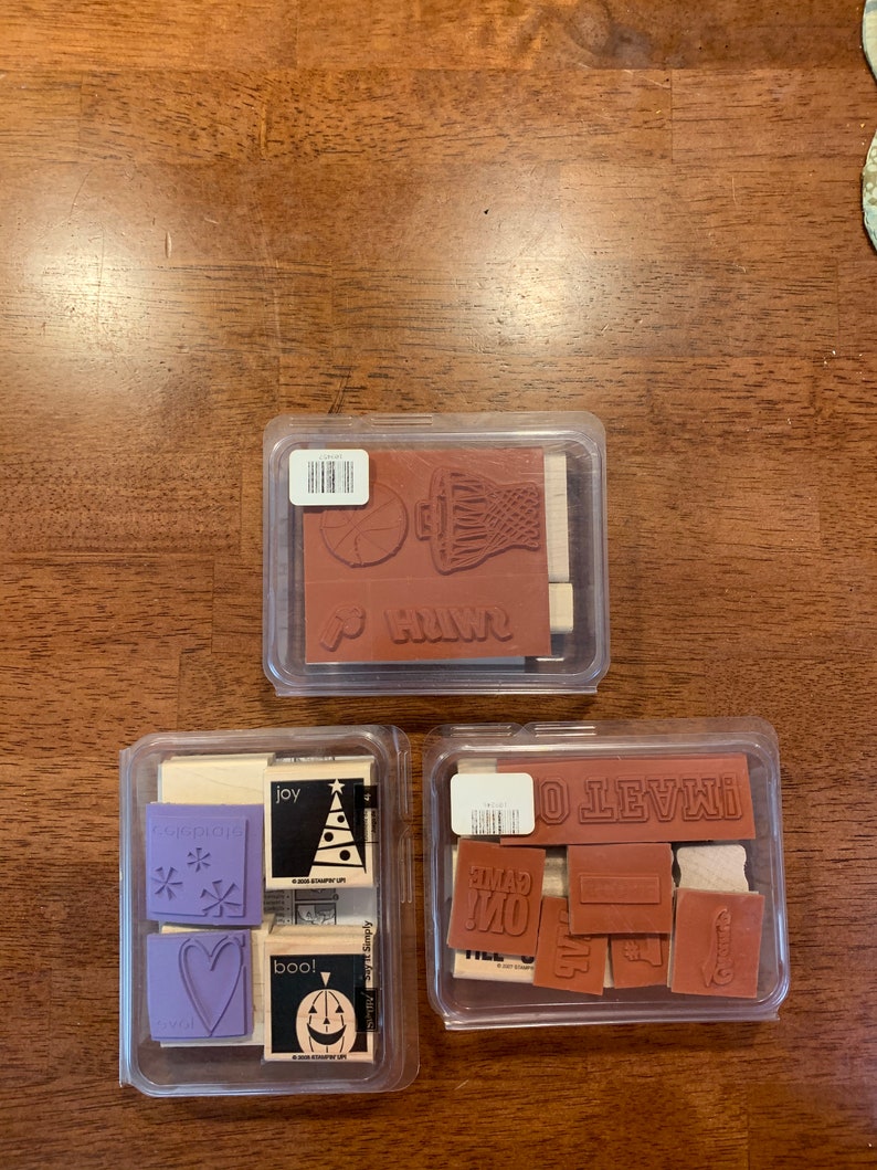 Retired Brand New Unassembled Stampin/' Up Sporting Just Basketball and Say it Simply Stamp sets