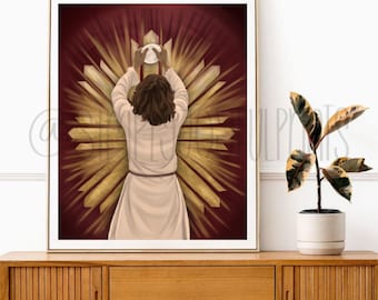Impresión de arte digital Este es mi cuerpo / Impresión de arte católico de la comunión eucarística de Jesús