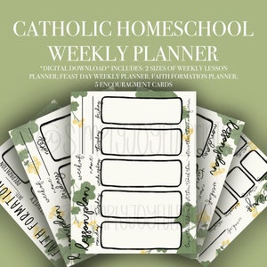 Catholic Homeschool Weekly Planner | Catechesis Weekly Planner | DIGITAL DOWNLOAD