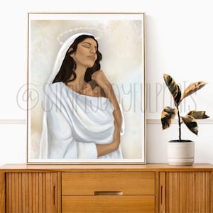 Our Lady Queen of Peace Digital Art Print | Our Lady of Medjugorje Catholic Art Print