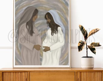Nothing is Impossible Digital Art Print | Mary and Elizabeth The Visitation DIGITAL DOWNLOAD