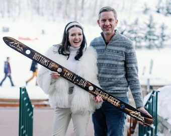 Personalized Wedding Shot Ski: Blowtorched Colorado Apres-Ski Gift