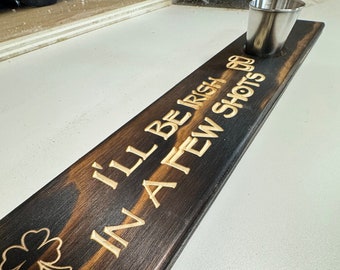 St. Patricks Day Shot Board, Irish Shot Board, Irish Shot Ski, Ireland Gift, Custom Shotboard, Custom Shot Ski, Irish Gift, 2 person shotski