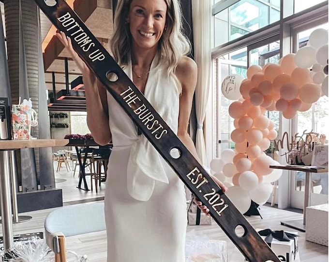 Bridal Shower Shot Ski – Personalized Wedding Shot Ski, Custom Engagement Gift, Bachelorette Shot Ski, Unity Ceremony Board