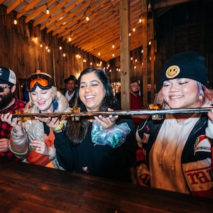 Custom Wood Shot Ski, Personalized Engagement Gift, Ski Trip & Ski House Decor,  Winter Wedding Present, Apres Ski Gift