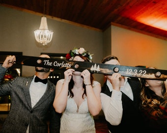 Winter Wedding Ski,  Custom Engagement Gifts, Bridal Shower Gifts, Custom Wedding Present, Winter Shot Ski, Winter Wedding Decor