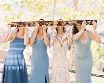 Custom Wood Wedding Shot Ski: Personalized Engagement Gift