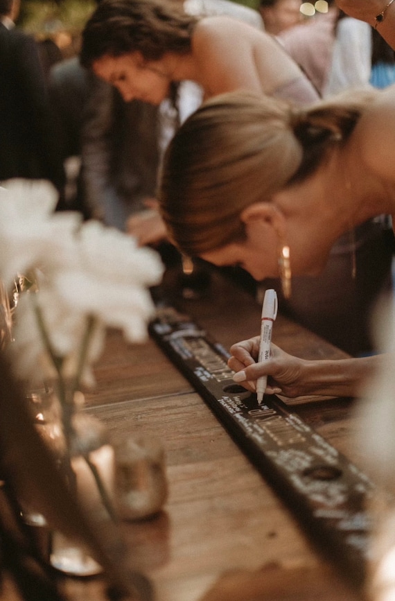 Rustic Wedding Shot Ski Guest Book – Custom Engraved Shot Ski, Alternative Signing Board, Custom Wedding Gift