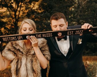 Personalized Shot Ski, Custom Engagement Gift, Winter Wedding Accessory, Wedding Shot Ski, Colorado Wedding