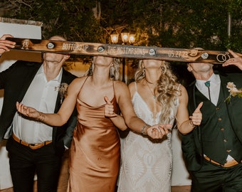 Engraved Wedding Shot Ski: Rustic Unity Ceremony Decor
