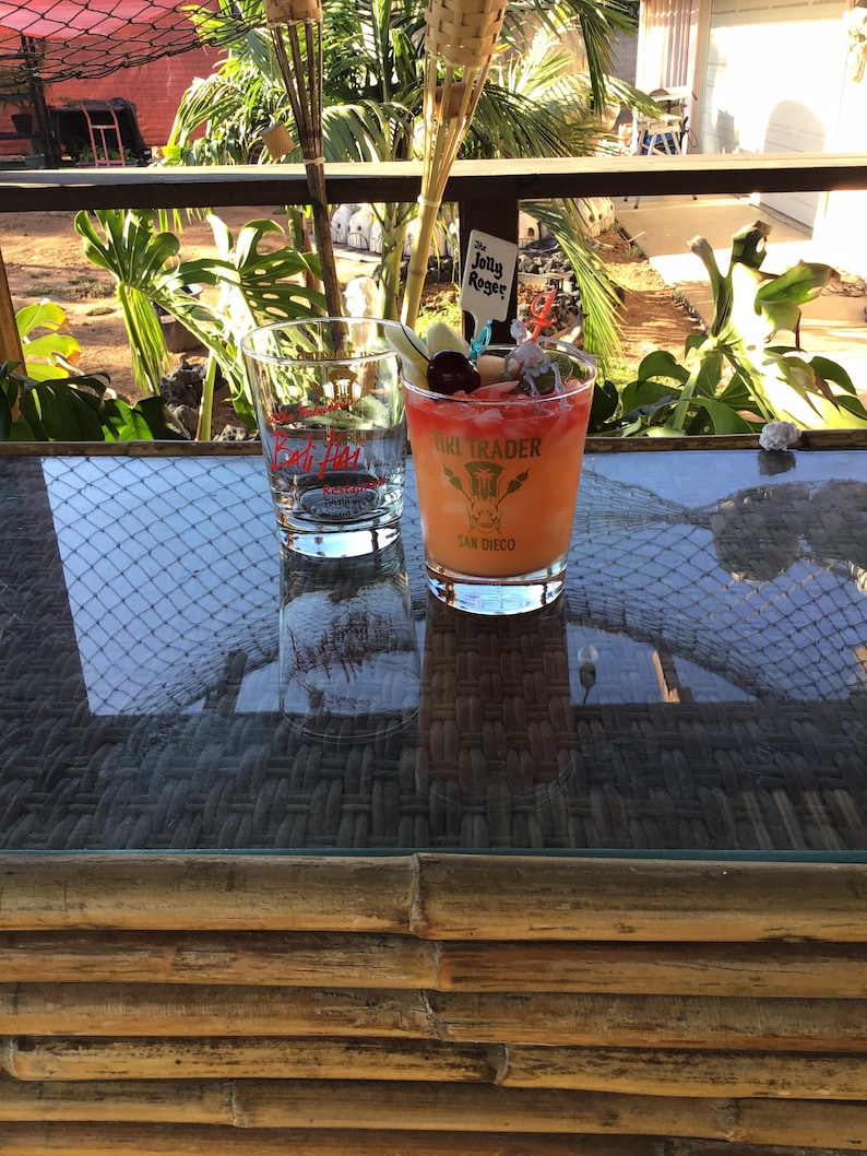 Goof on the Roof Limited Edition 1 Glass San Diego Tiki Bar Drinkware Tiki Cocktail Bali Hai Premier Tiki Trader Mai Tai Glass