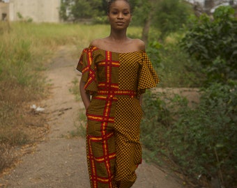 ayan combination jumpsuit with off shoulder sleeves