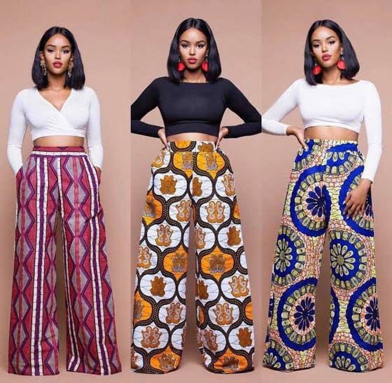 Faridah high waisted ankara trouser pants with pockets image 1