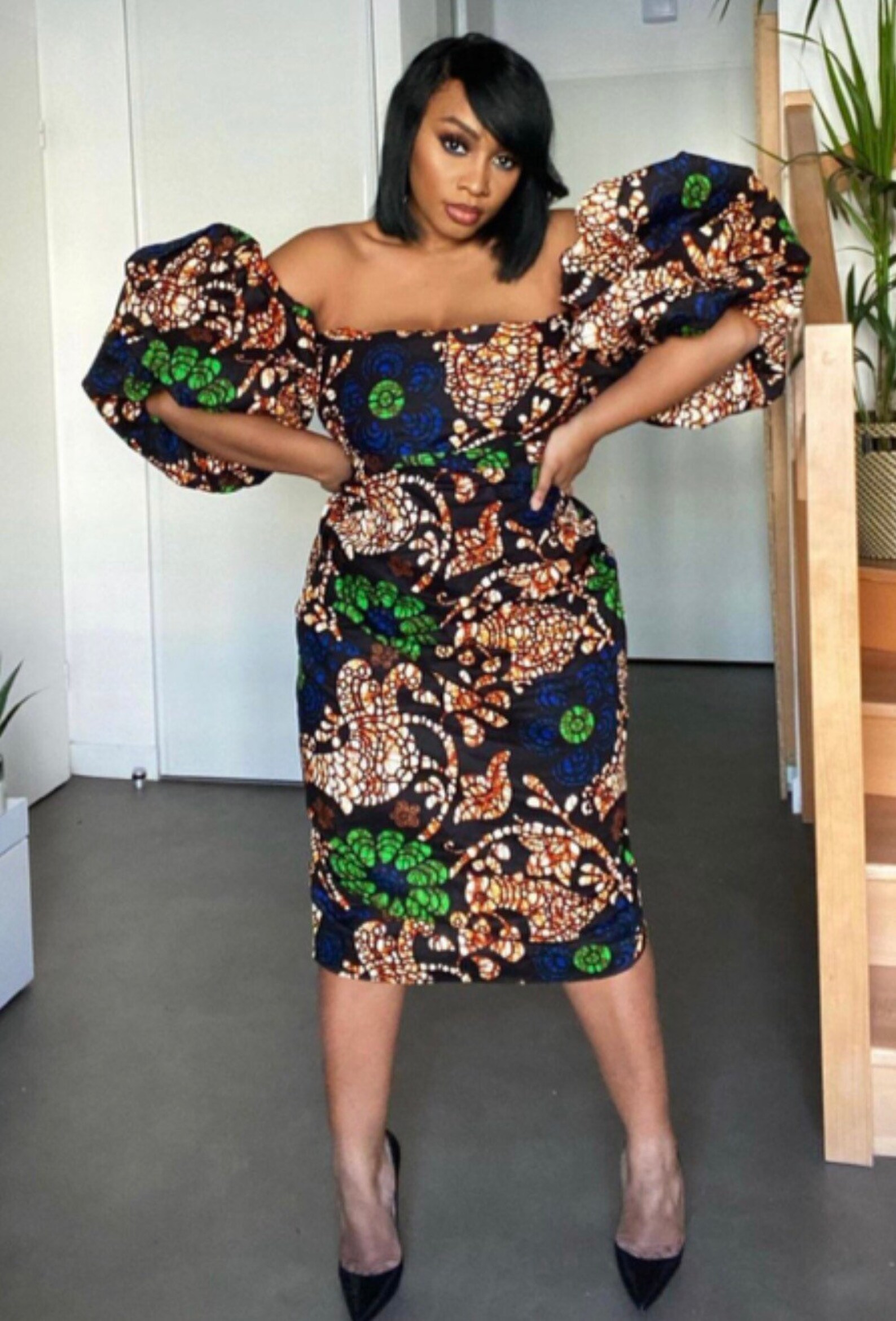 ankara off shoulder dresses