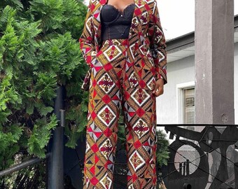 Samantha blazer and trouser pants ankara workwear 2 piece set