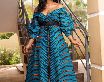 off shoulder ankara gowns