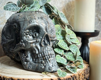 Skull Planter | Skull Candle Holder | Gothic Decor | Skull Decor | Handmade Planter |