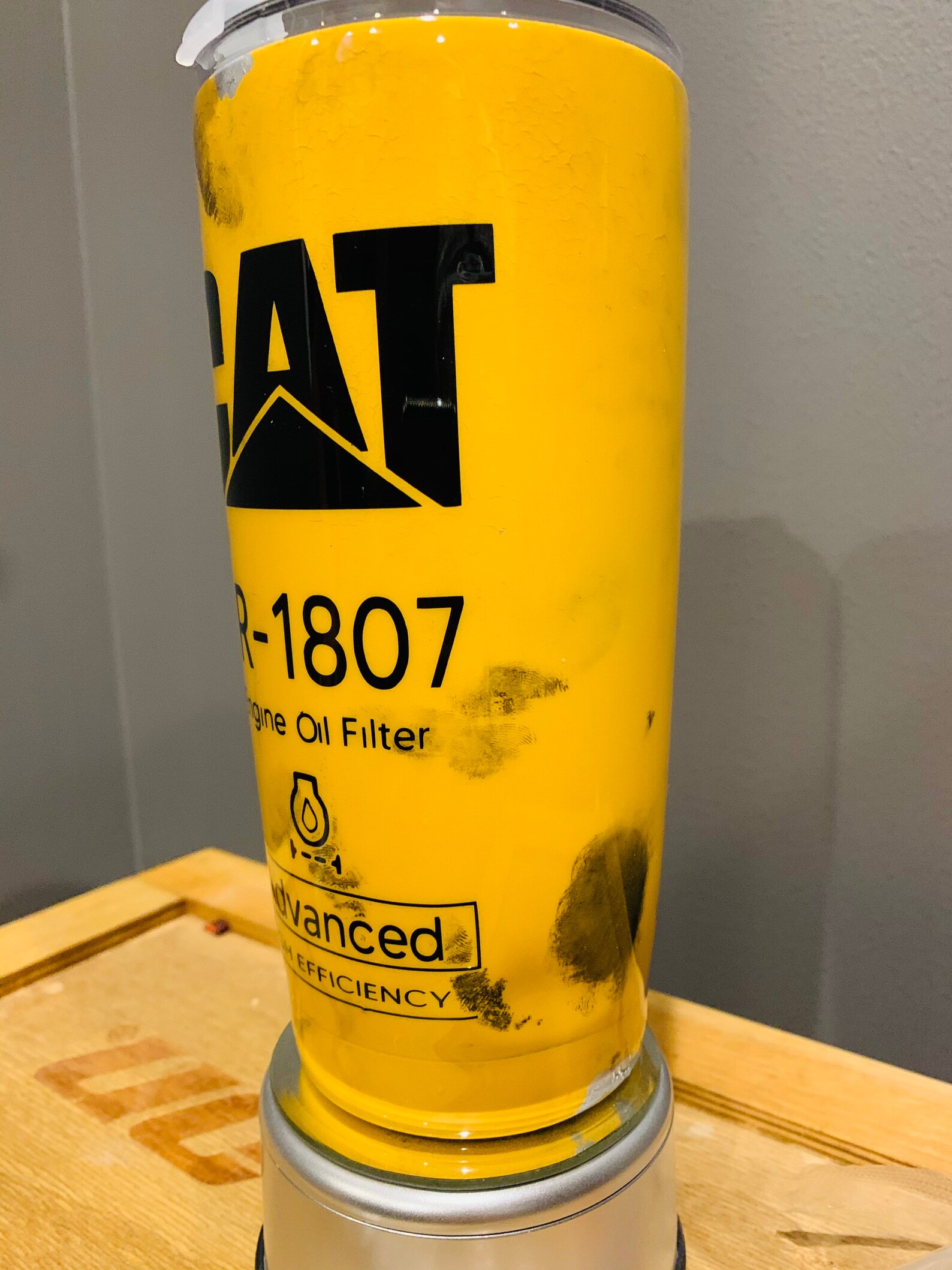 CAT oil filter tumbler Etsy