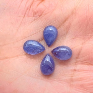 Pear Tanzanite Cabochon: Loose Gemstone, March Birthstone