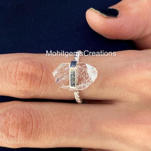 Herkimer Diamond Ring ,Rough Herkimer Diamond Ring 925 Sterling Silver Ring  Beautiful Ring ,Handmade ring ,Gemstone Ring Gift items