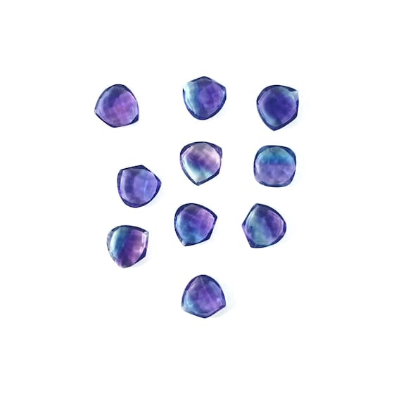 バイカラー フローライト ブリオレット ビーズ: ファセット ファンシー