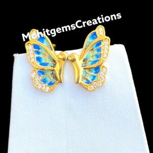 Sterling Silver Butterfly Stud Earrings: Handmade Jewelry Gift